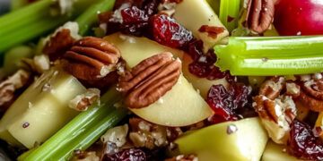 Recipe – Apple Salad with Honeycrisp Apples, Celery, Grapes, Pecans, and Dried Cranberries