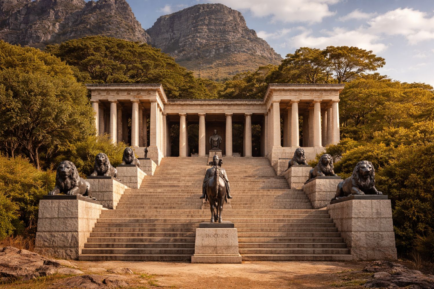 The Cecil John Rhodes Memorial at sunset